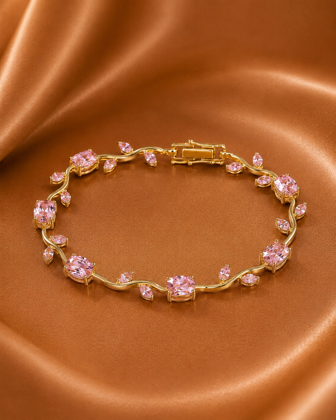The Pink Flora Vine Bracelet by Novastella Jewels