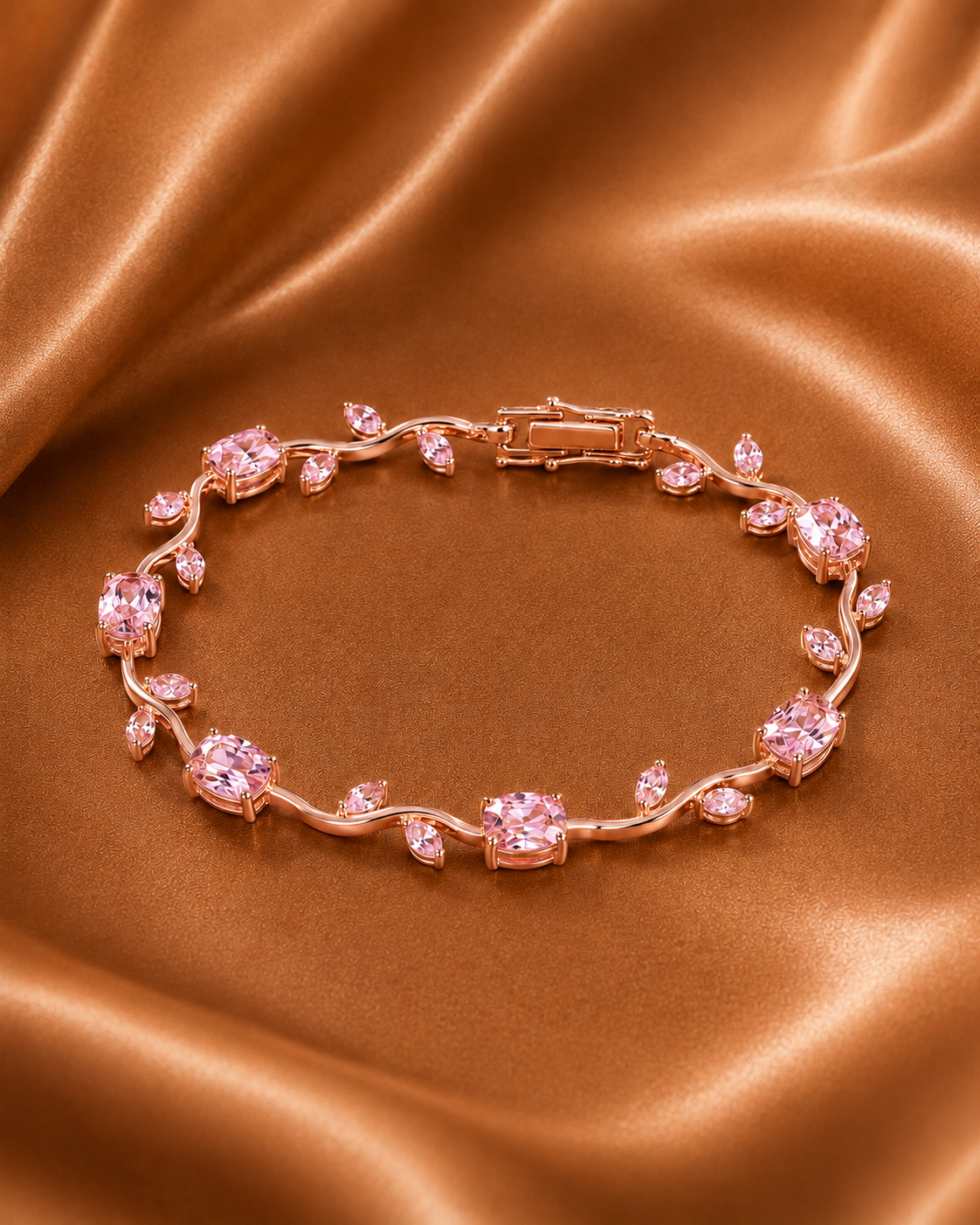 The Pink Flora Vine Bracelet by Novastella Jewels