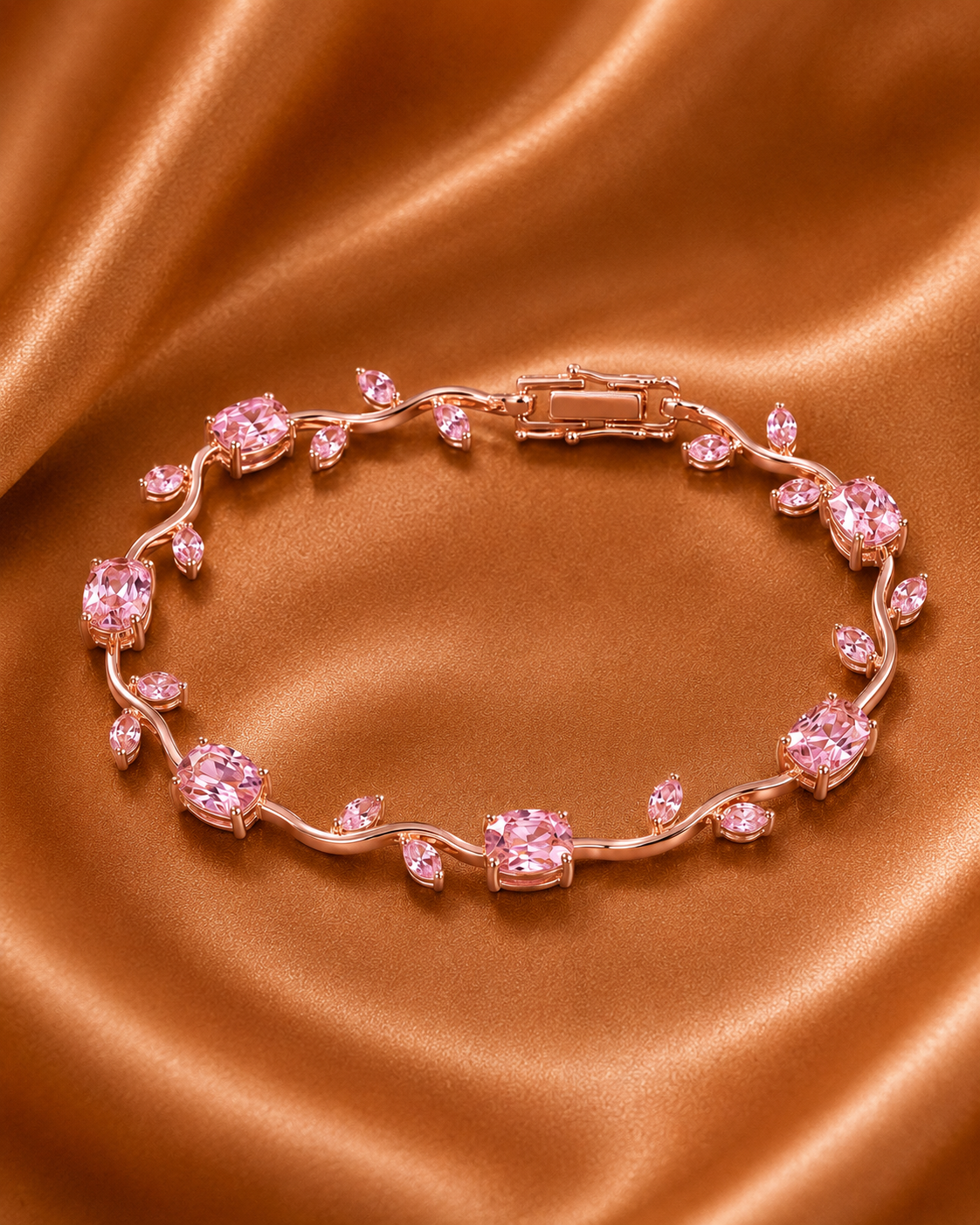 The Pink Flora Vine Bracelet by Novastella Jewels
