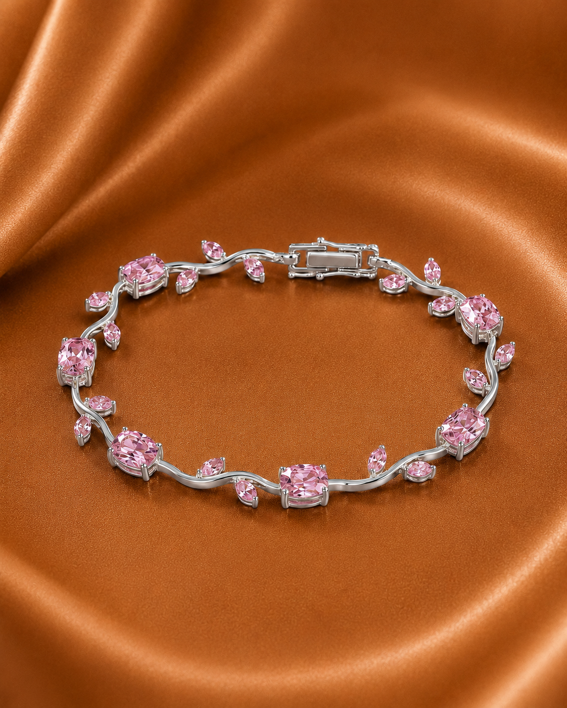 The Pink Flora Vine Bracelet by Novastella Jewels