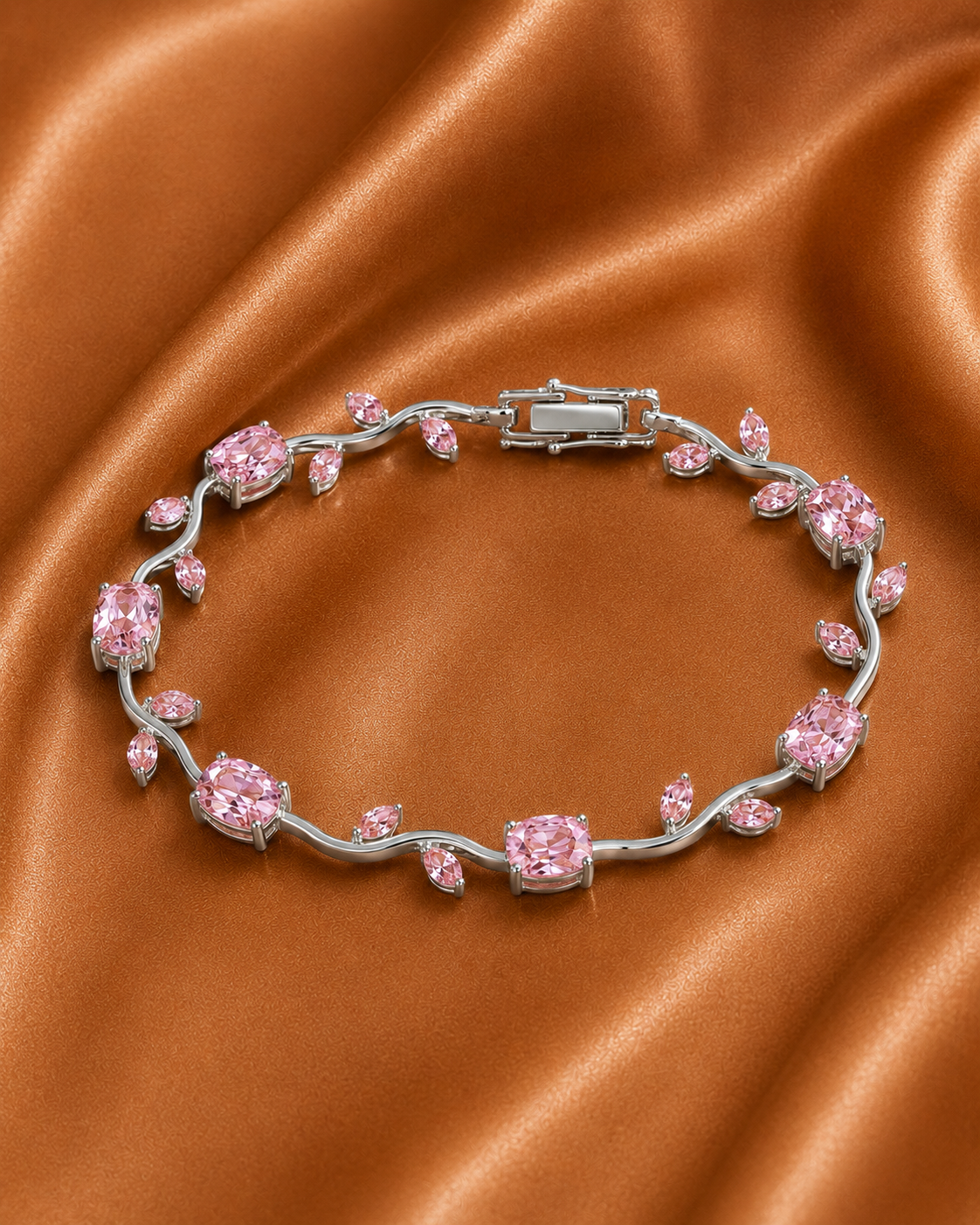 The Pink Flora Vine Bracelet by Novastella Jewels