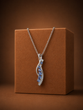 Ethereal Wave Sapphire & Diamond Pendant