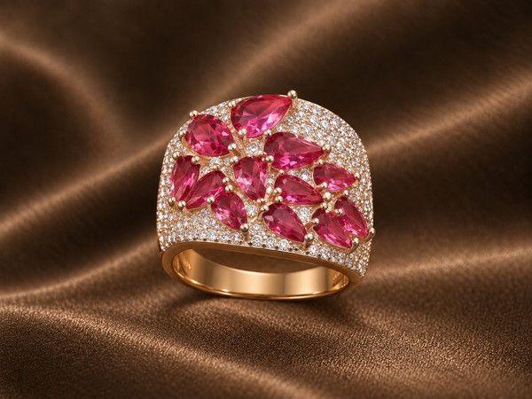 The Valentina Crimson Cluster Statement Ring