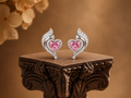 Luxe Pink Heart Swirl Diamond Studs