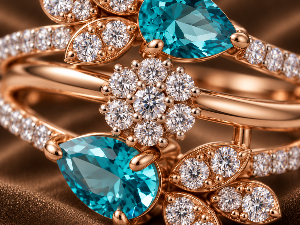 The Ethereal Twin Pear Floral Ring