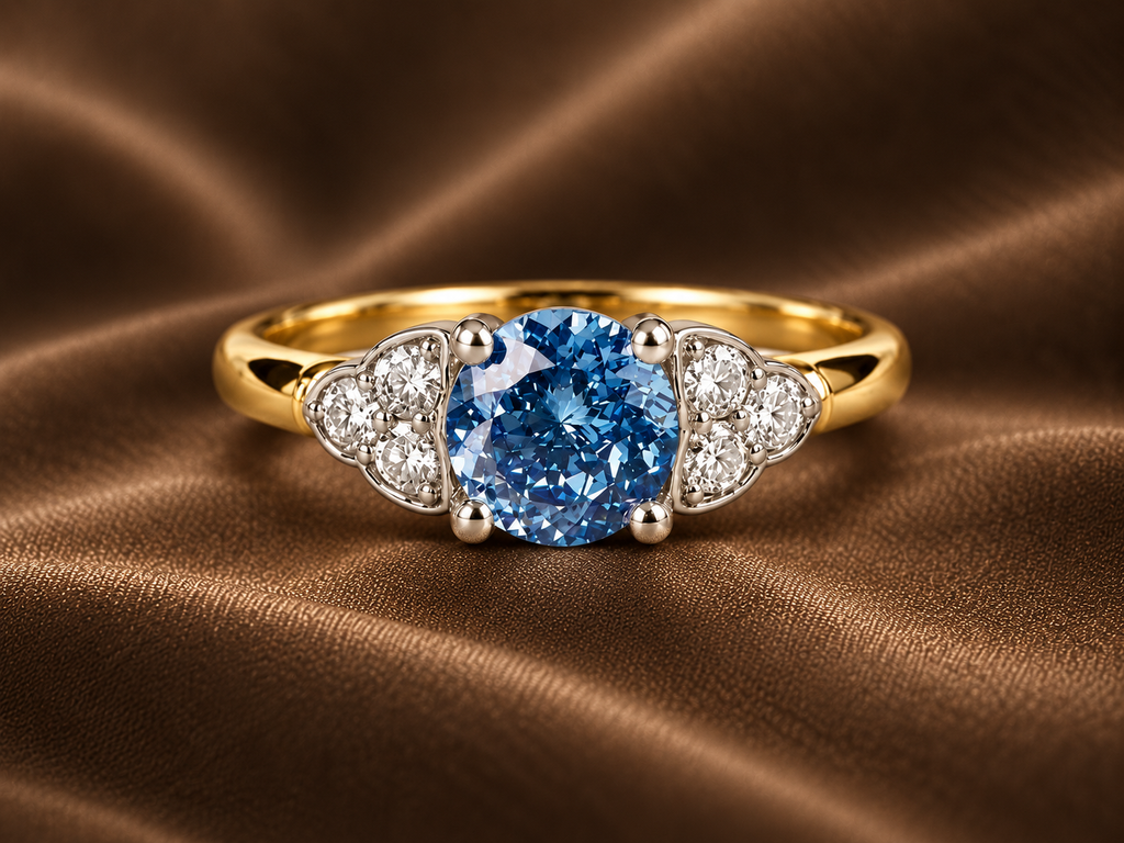 The Royal Blue Round Brilliant Cluster Ring