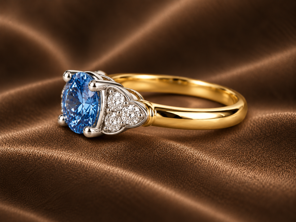 The Royal Blue Round Brilliant Cluster Ring