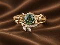 The Evergreen Solitaire & Curved Diamond Band Set