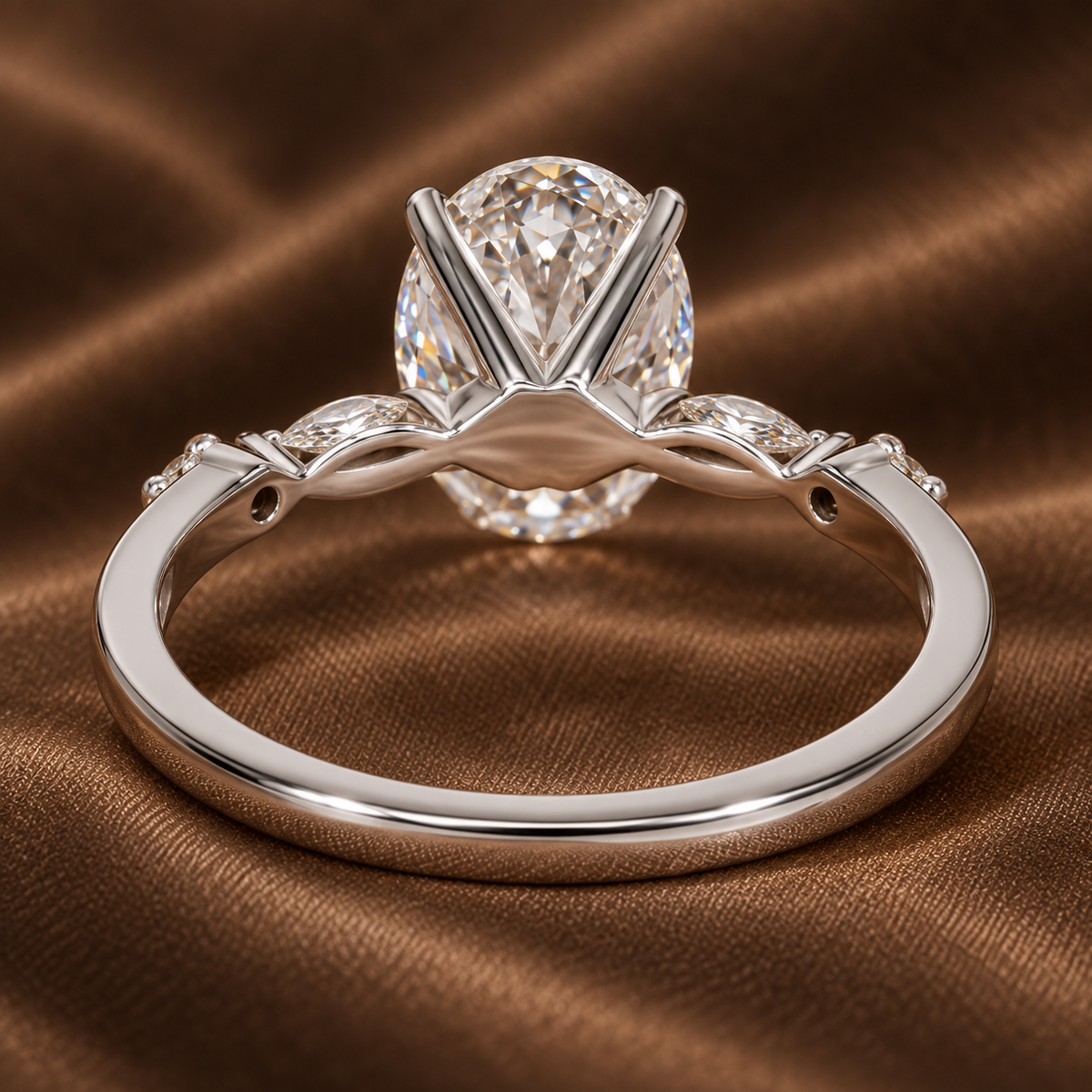The Signature Oval Solitaire | Delicate Accent Band