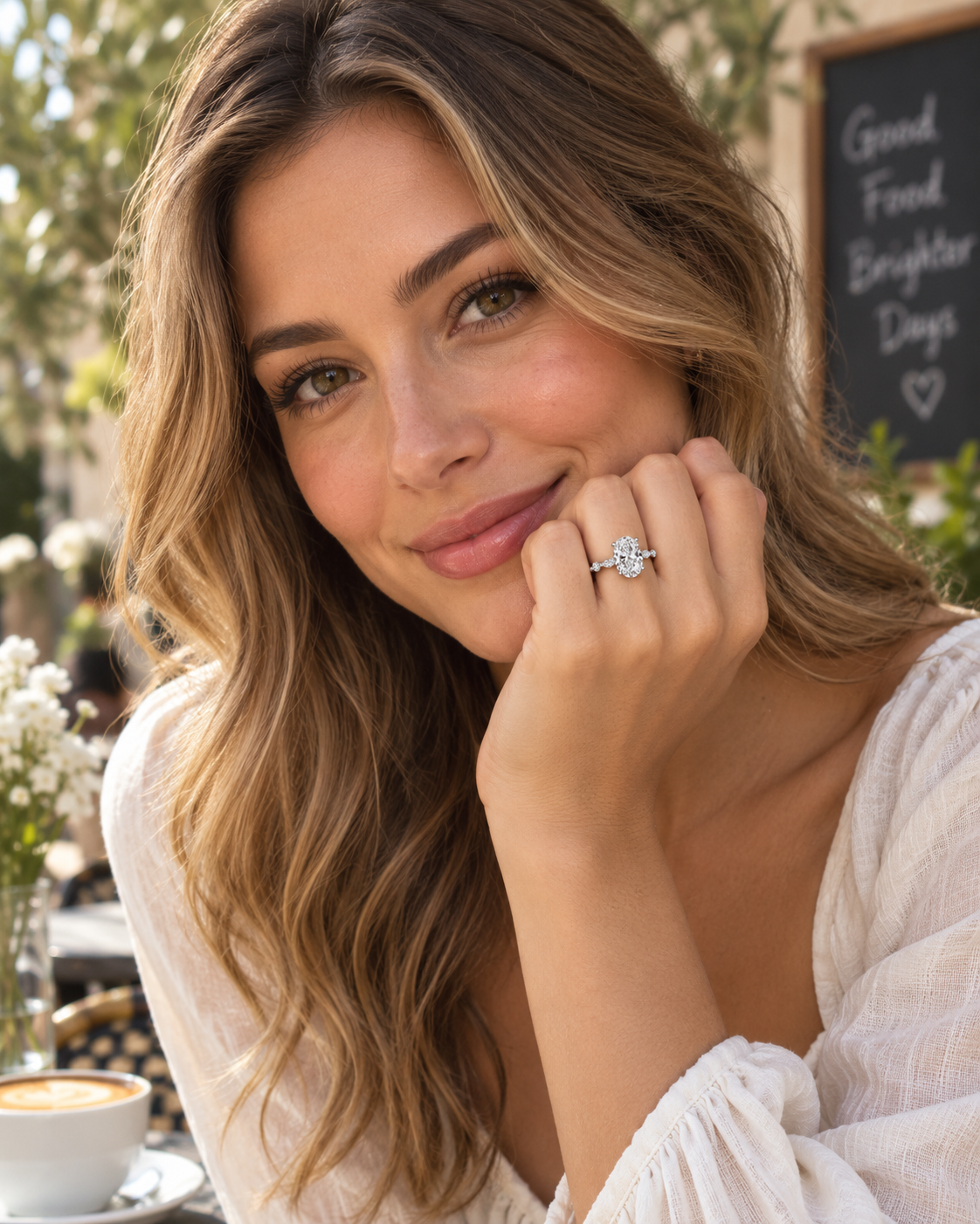 The Signature Oval Solitaire | Delicate Accent Band
