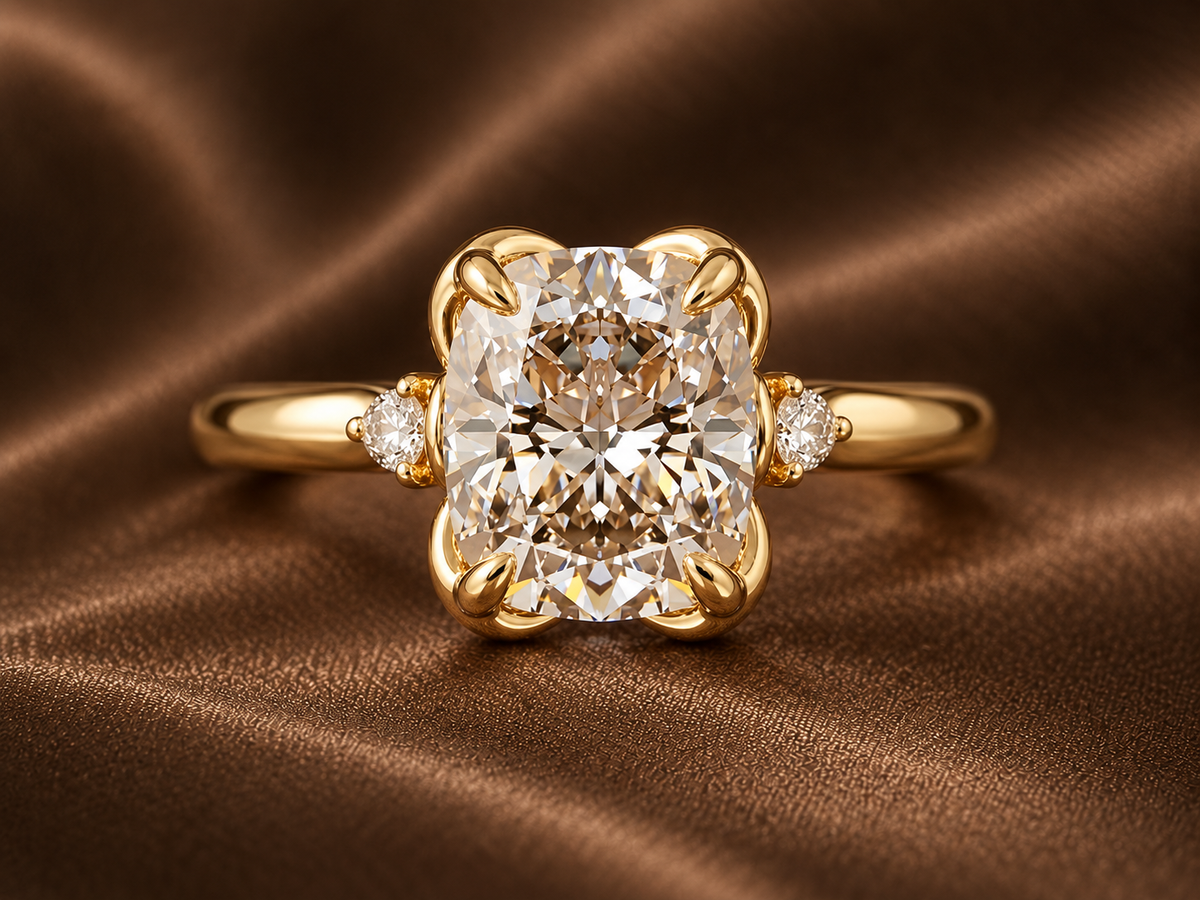 The Cushion Cut Petal Diamond Ring