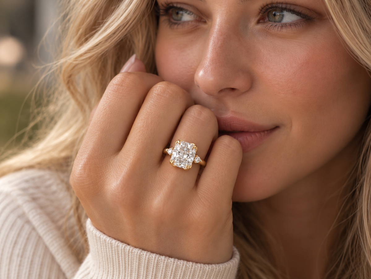 The Cushion Cut Petal Diamond Ring