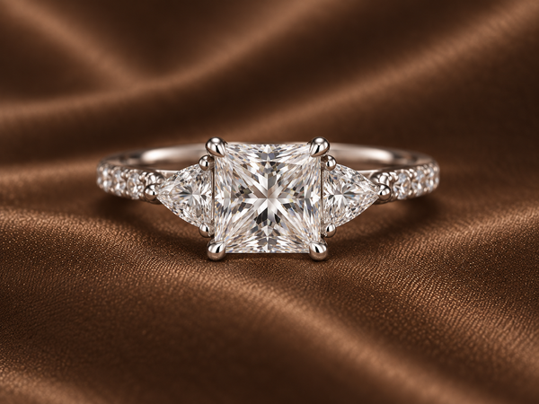 The Princess Cut Pave Diamond Ring