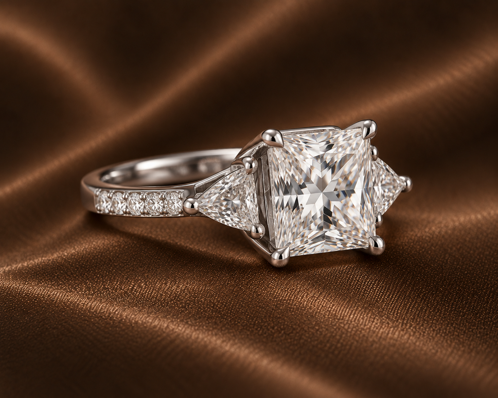 The Princess Cut Pave Diamond Ring