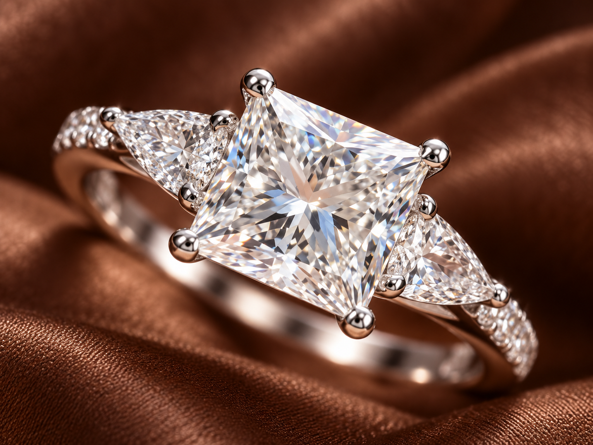 The Princess Cut Pave Diamond Ring