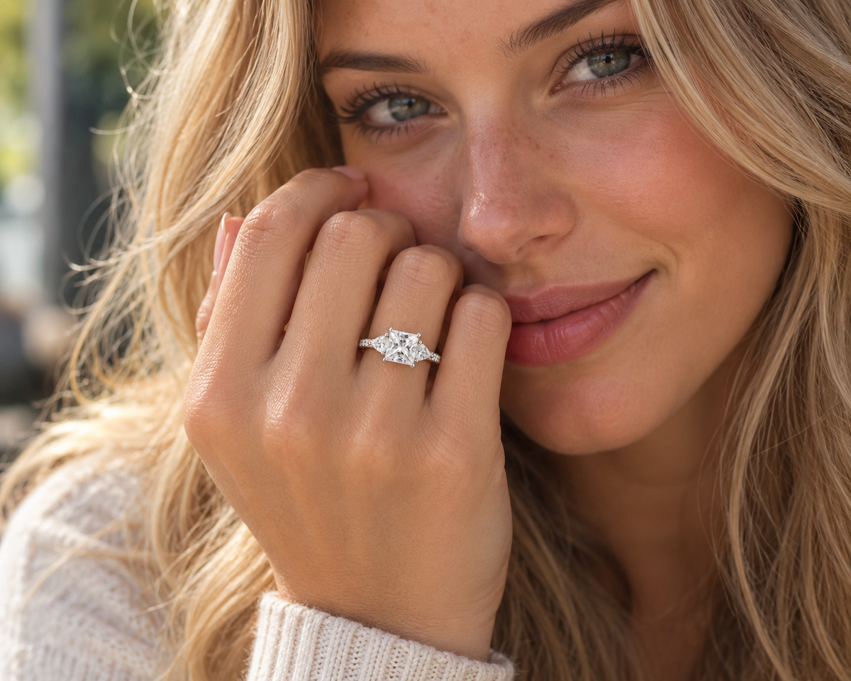 The Princess Cut Pave Diamond Ring