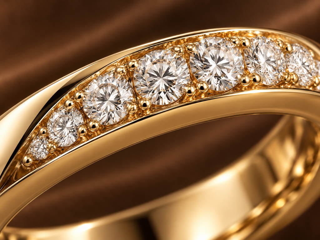 The Aurelia Curved Diamond Band