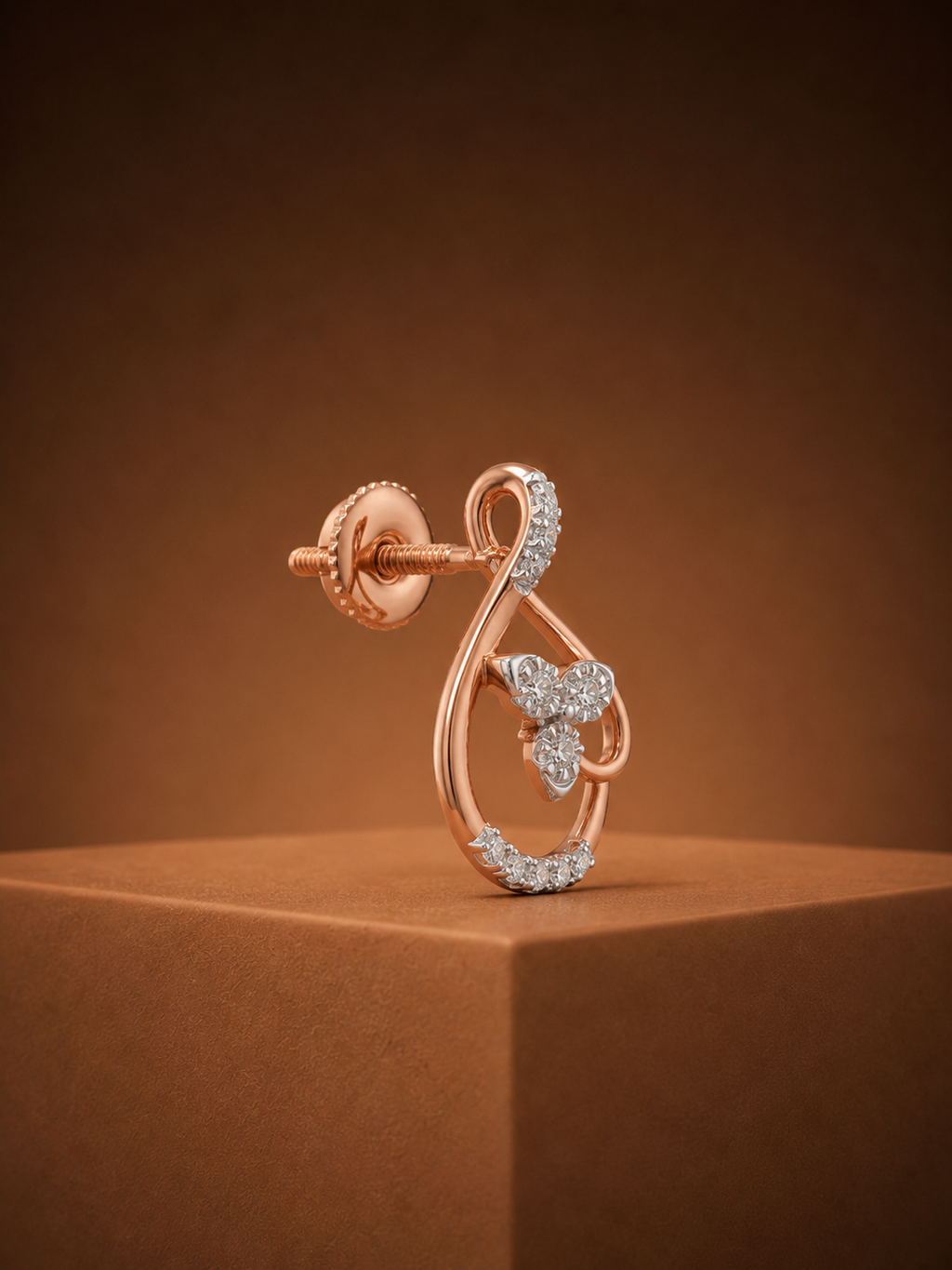 Interlocking Twist & Diamond Trio Earrings