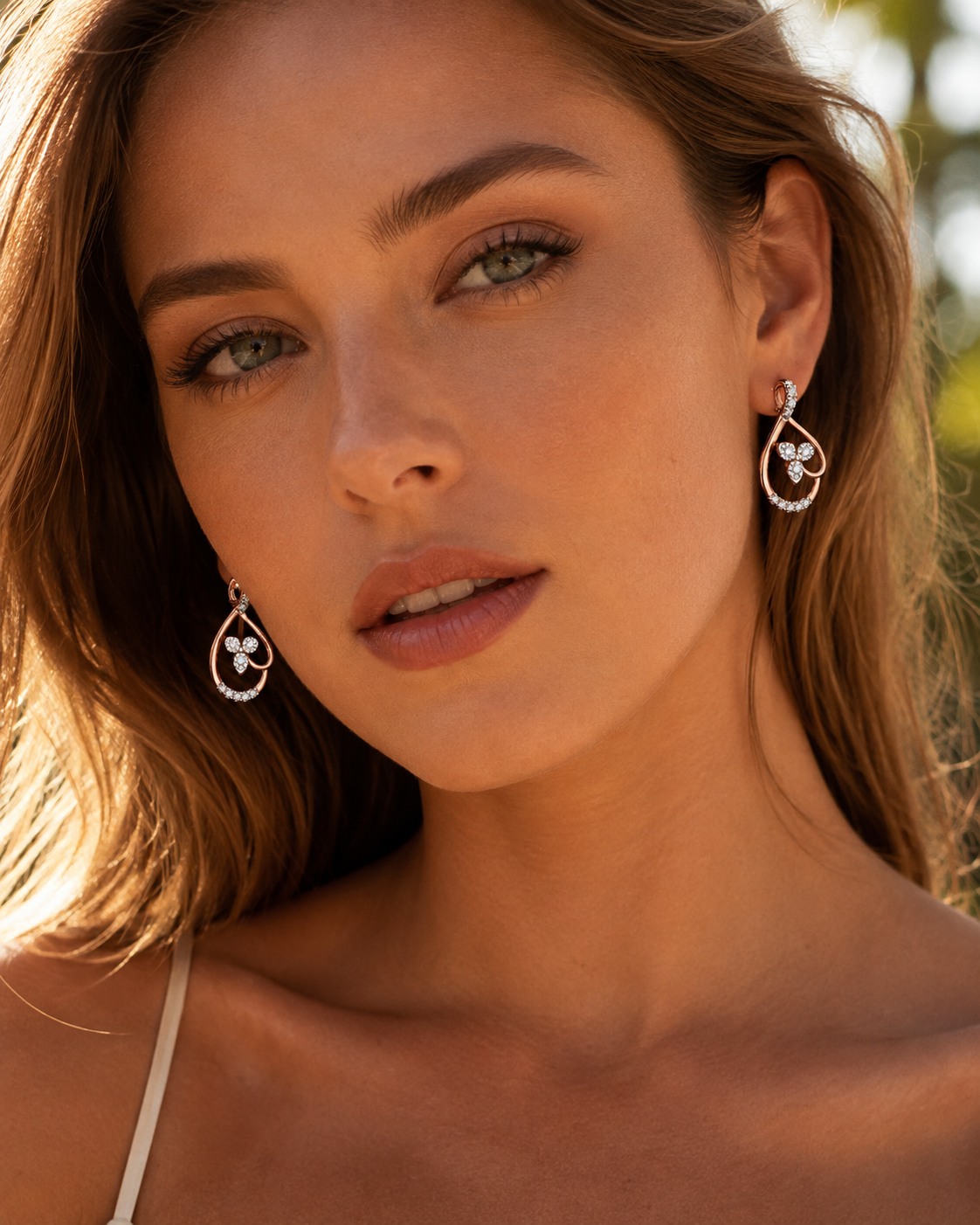 Interlocking Twist & Diamond Trio Earrings