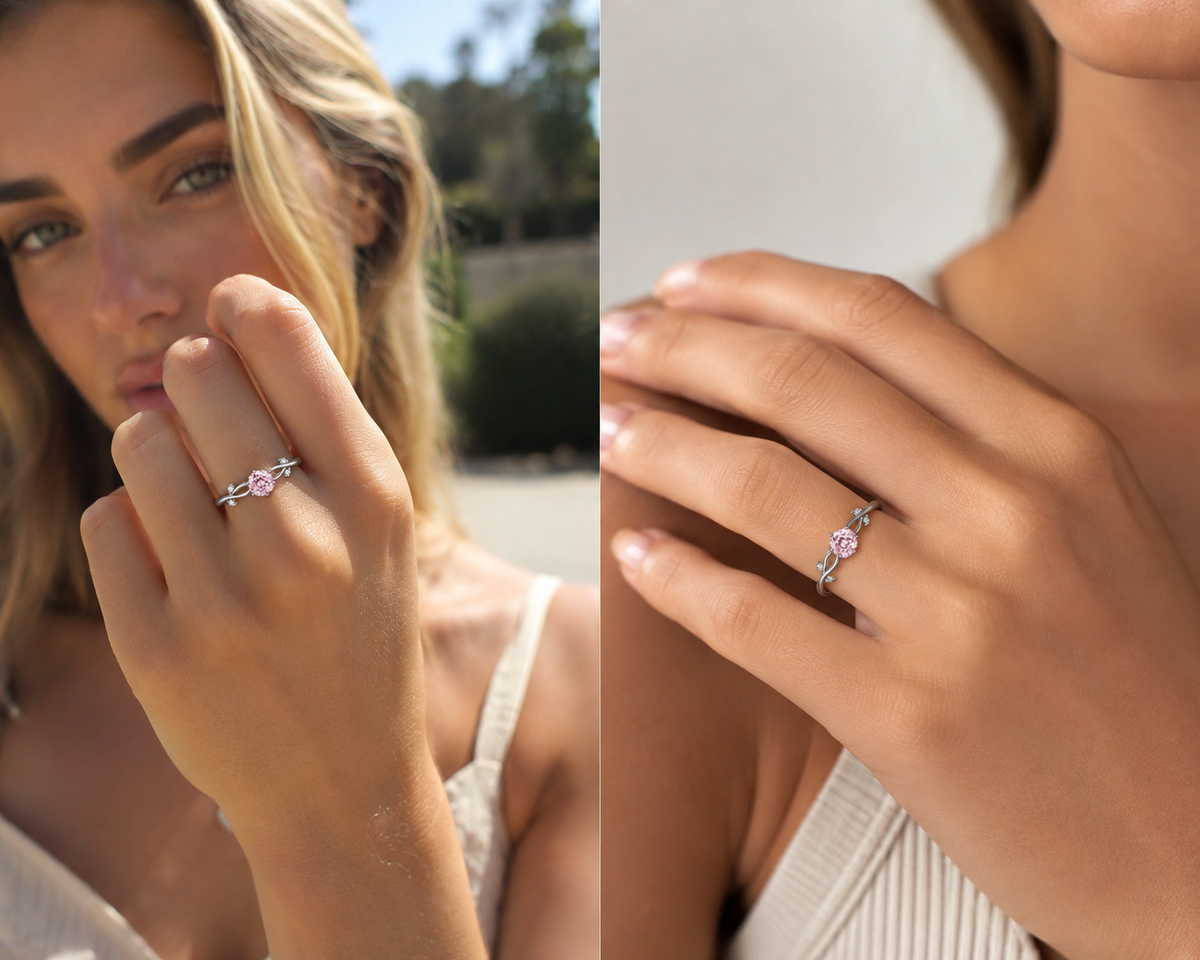 Whispering Branch Pink Sapphire Ring