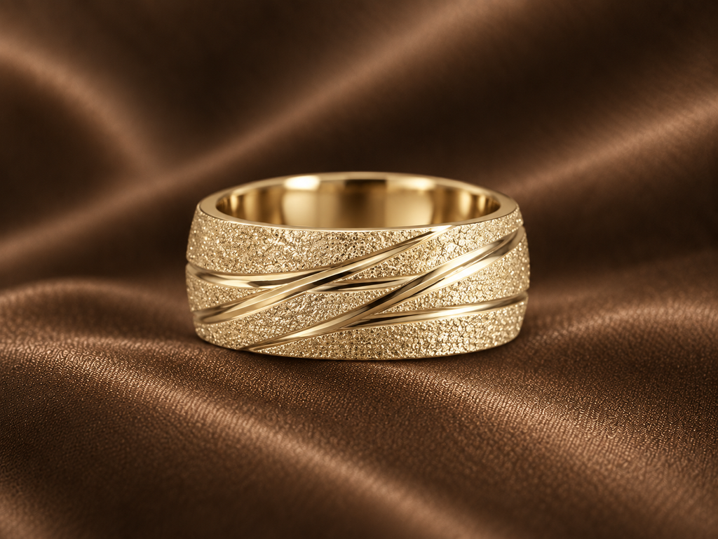 The Textured Gold Statement Band