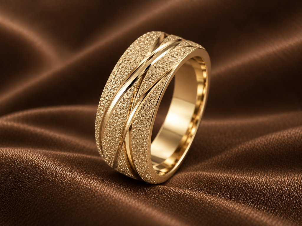 The Textured Gold Statement Band