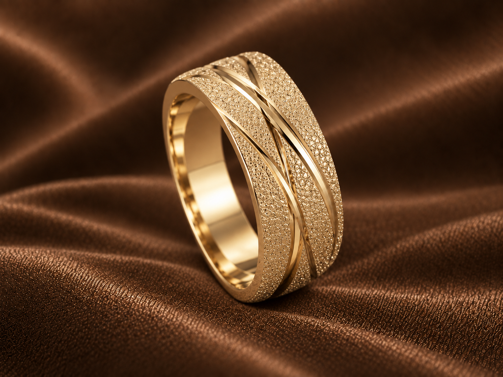 The Textured Gold Statement Band