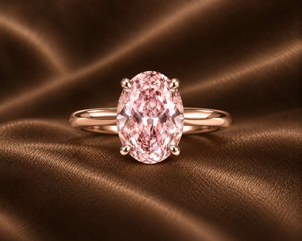 The Oval Pink Solitaire