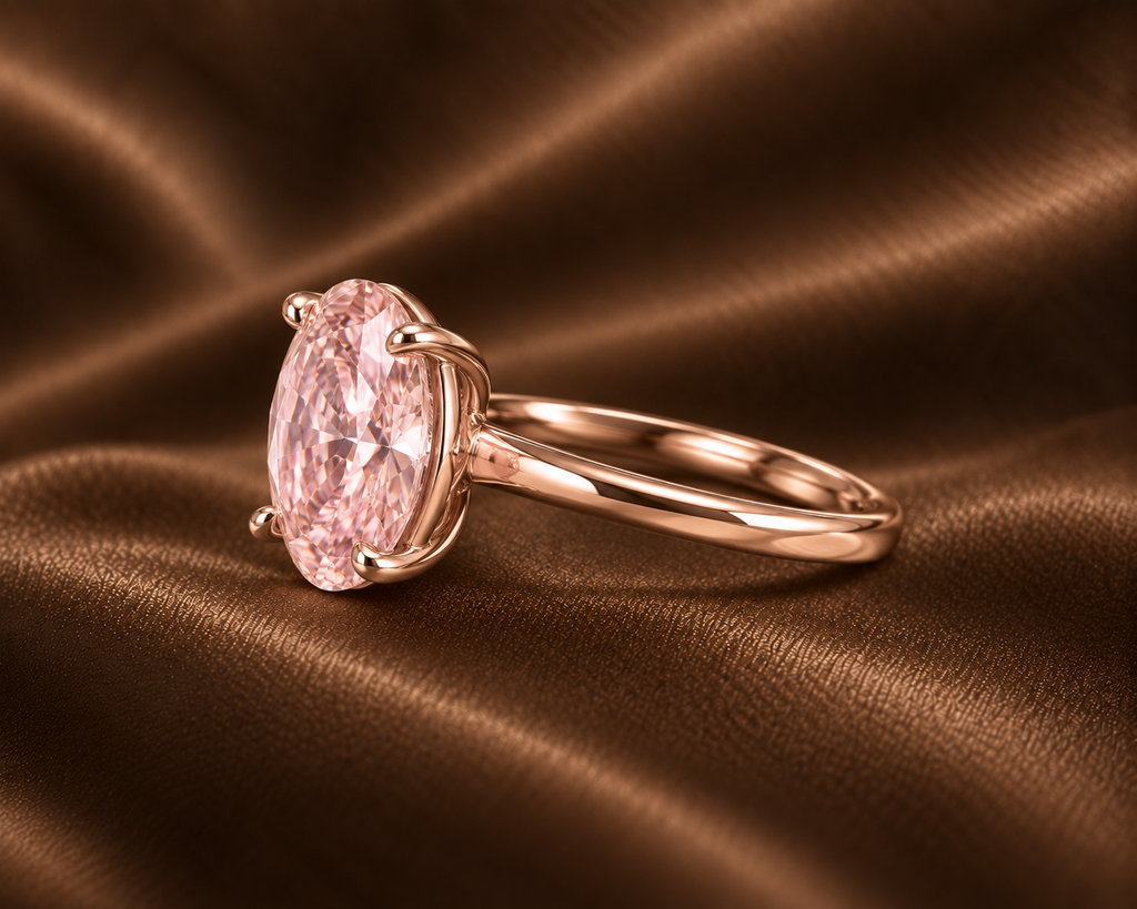 The Oval Pink Solitaire