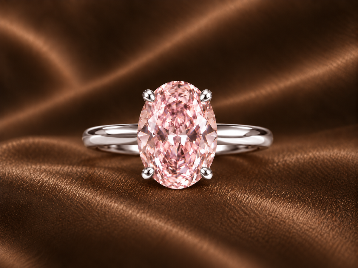 The Oval Pink Solitaire