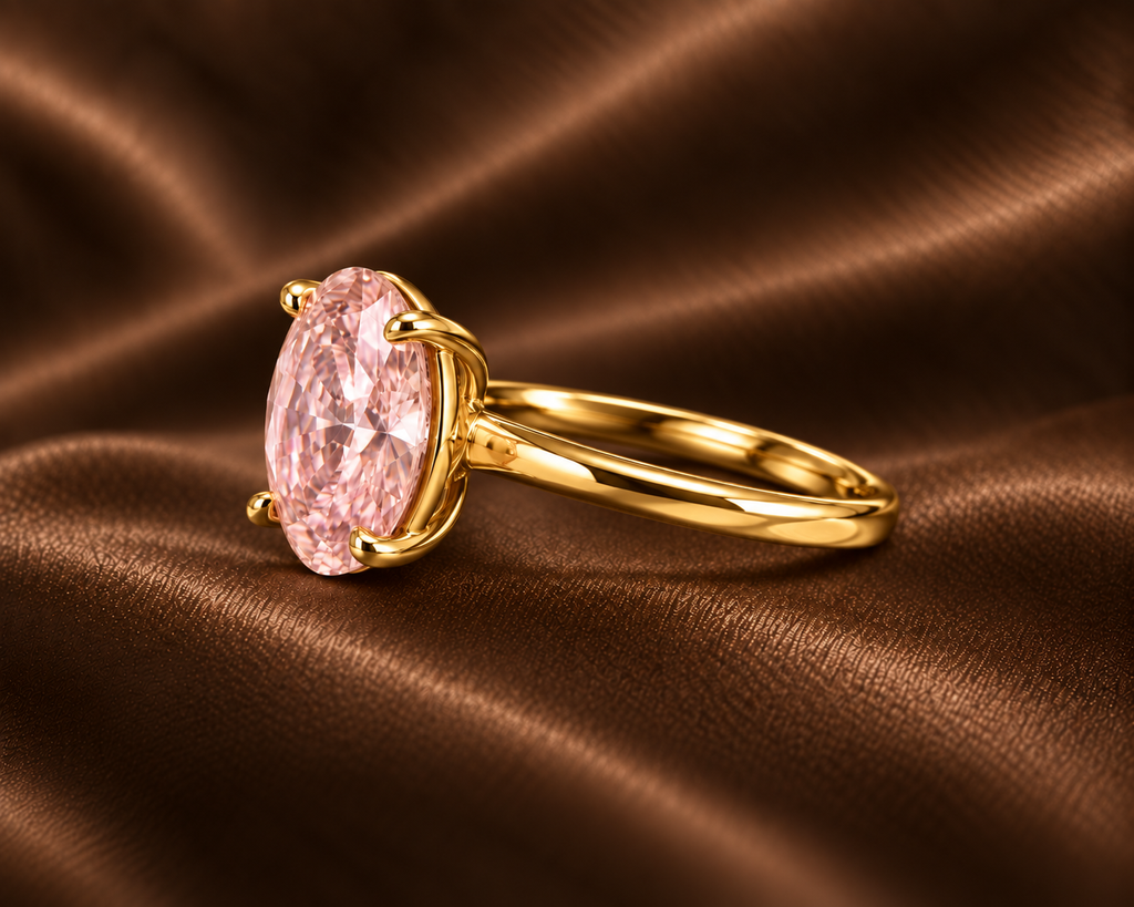 The Oval Pink Solitaire