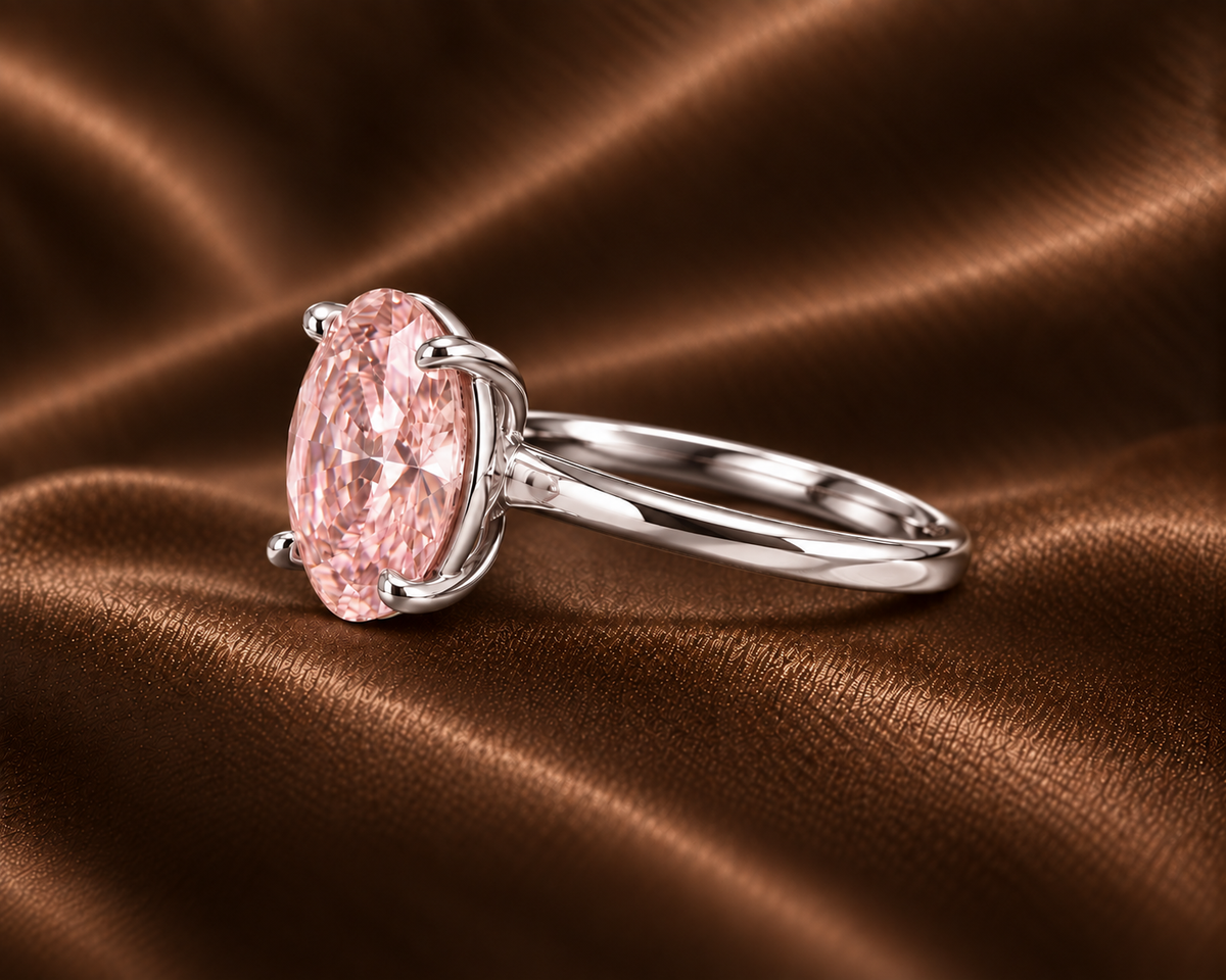 The Oval Pink Solitaire