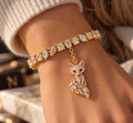 The Mixed-Cut Fox Charm Bracelet