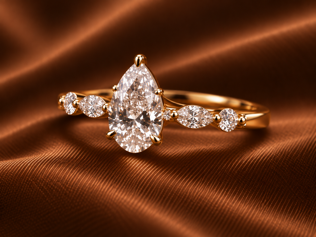 The Ethereal Pear Silhouette Ring