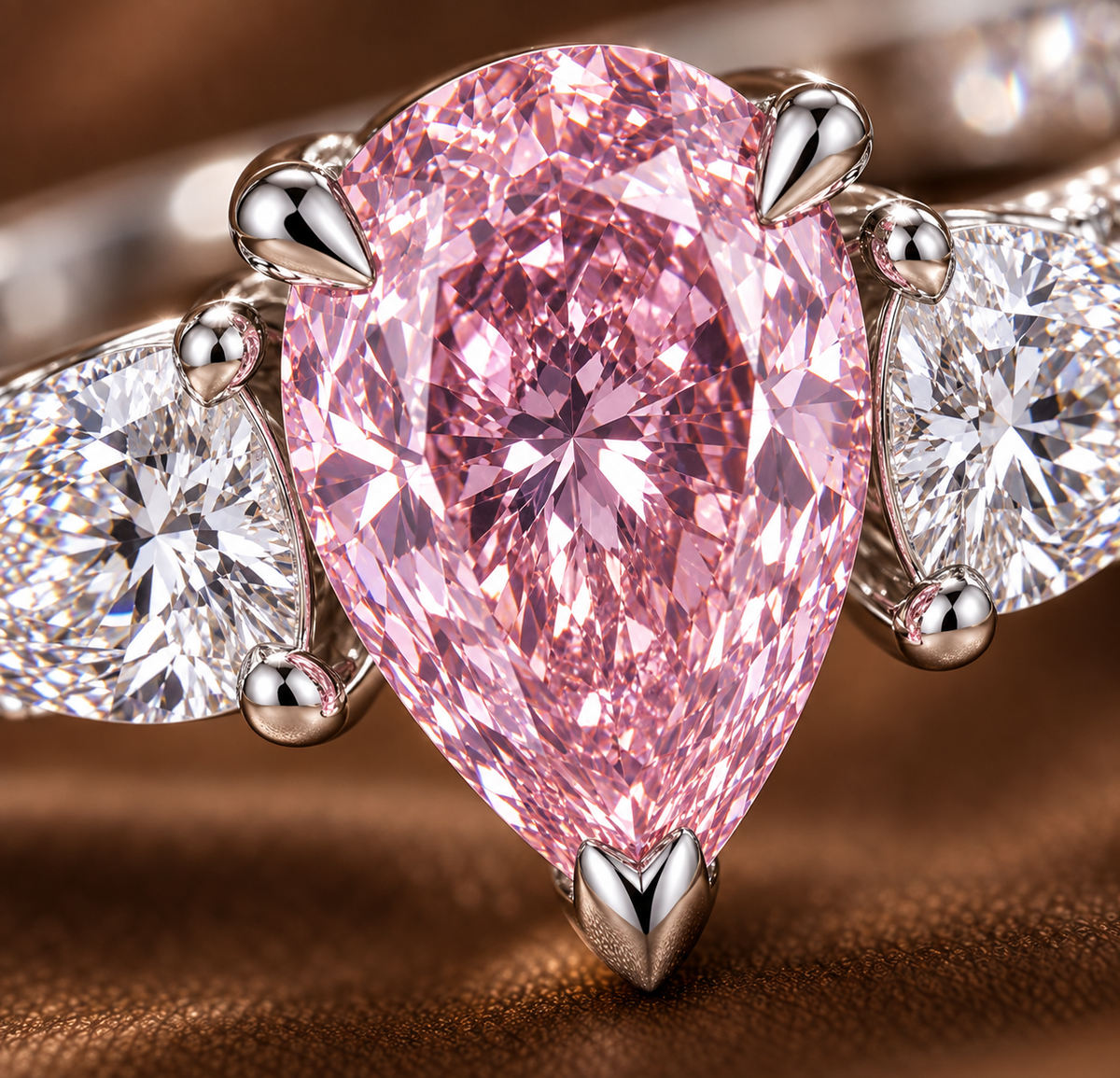 The Blush Pear Three-Stone Ring