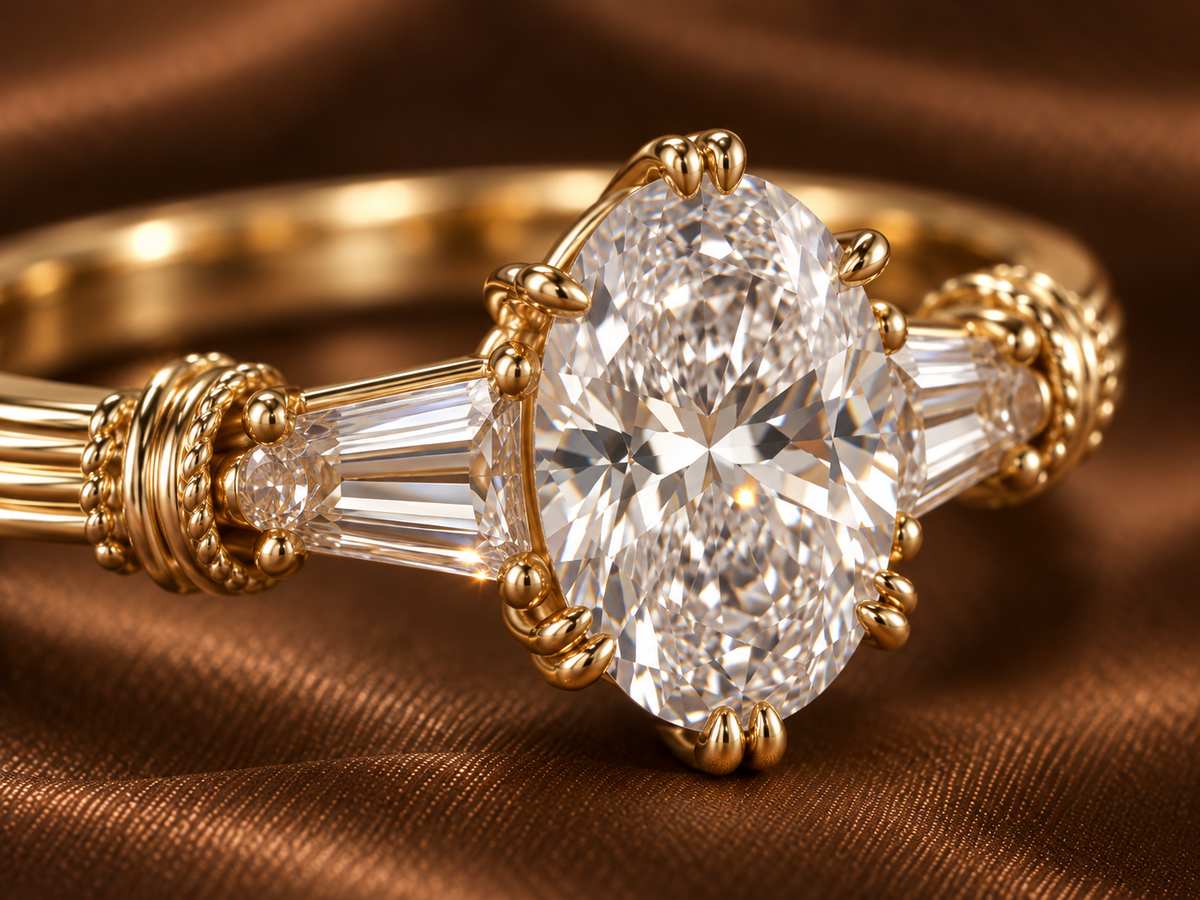 The Heirloom Oval Three-Stone Ring