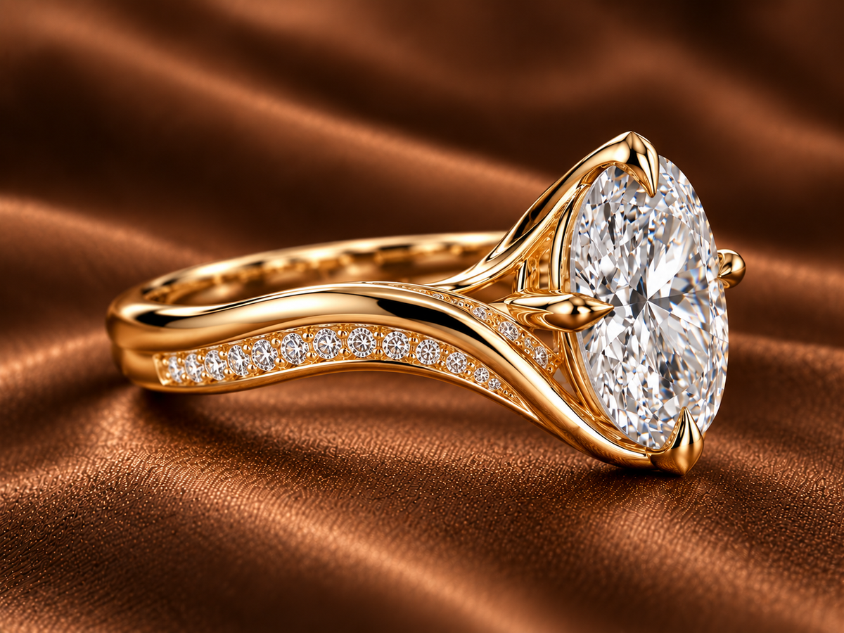 The Aurora Oval Vine Solitaire