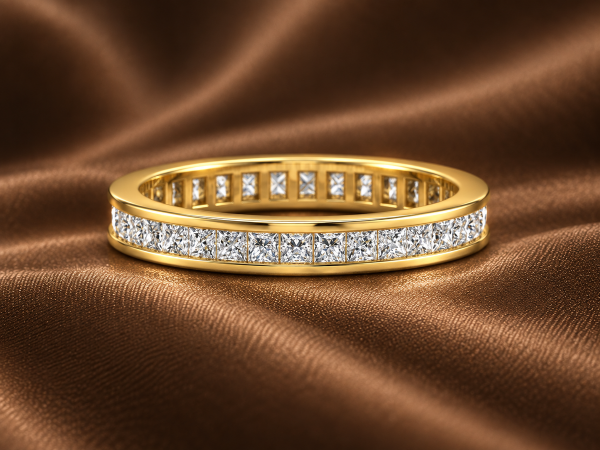Princess Cut Eternity Band