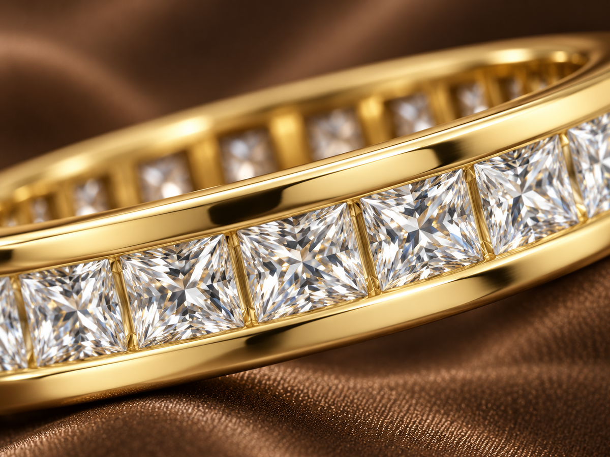 Princess Cut Eternity Band