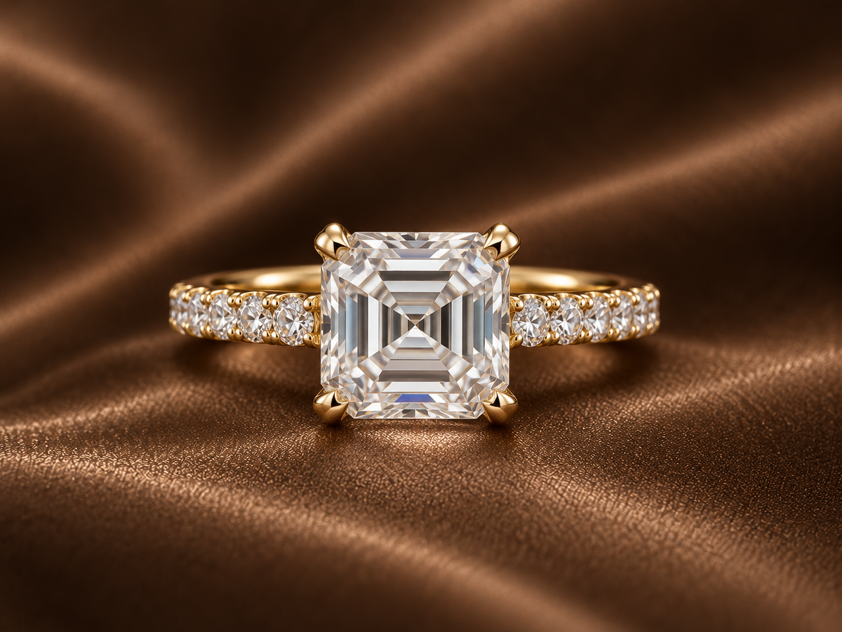 The Asscher Cut Pave Ring