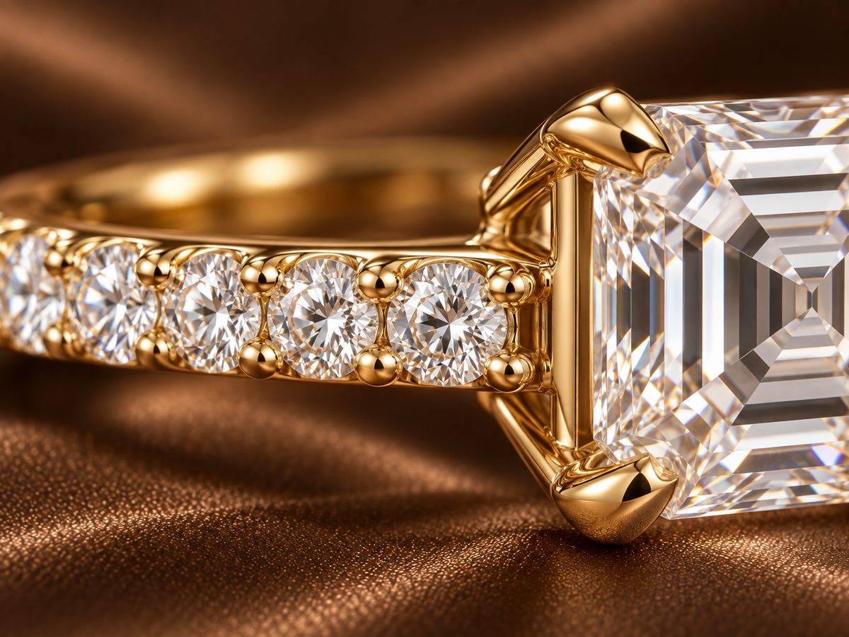 The Asscher Cut Pave Ring