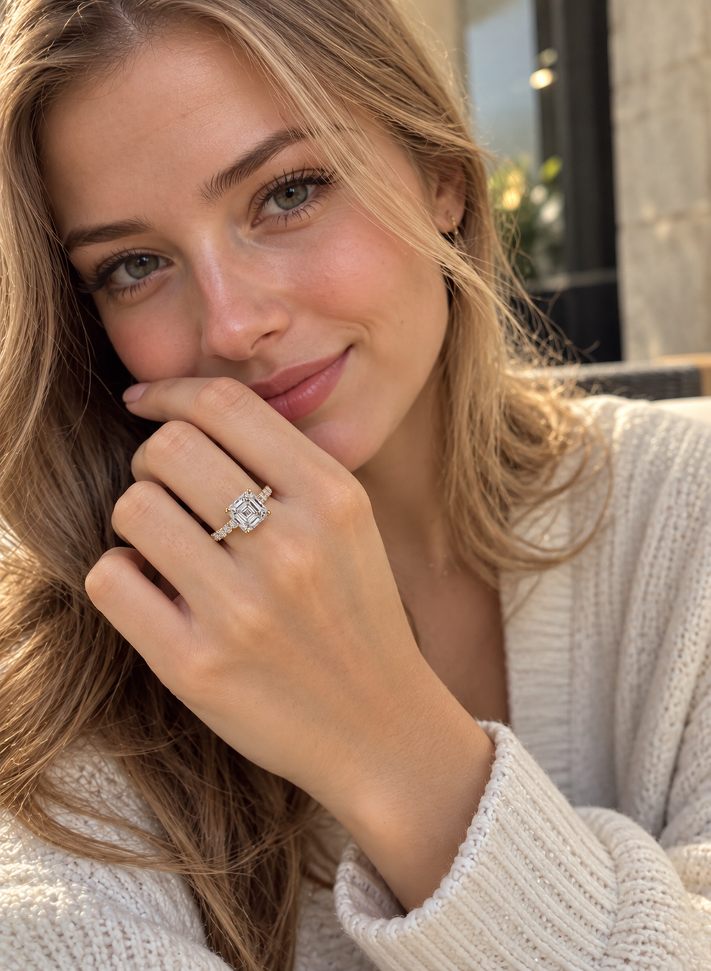 The Asscher Cut Pave Ring