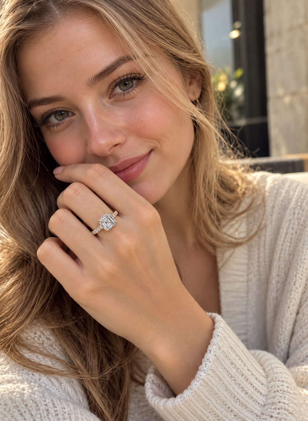 The Asscher Cut Pave Ring