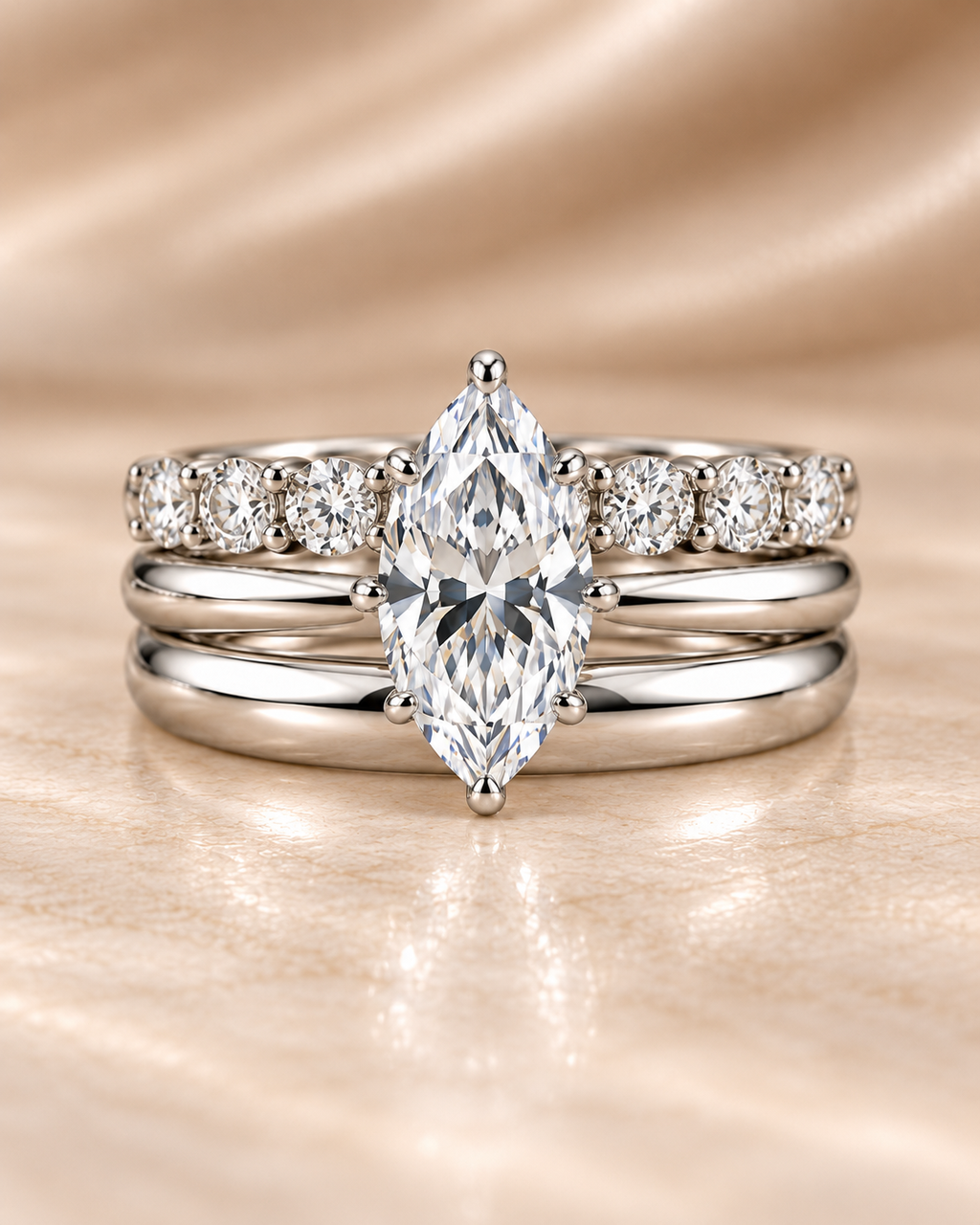 The Marquise Diamond Trio Stack