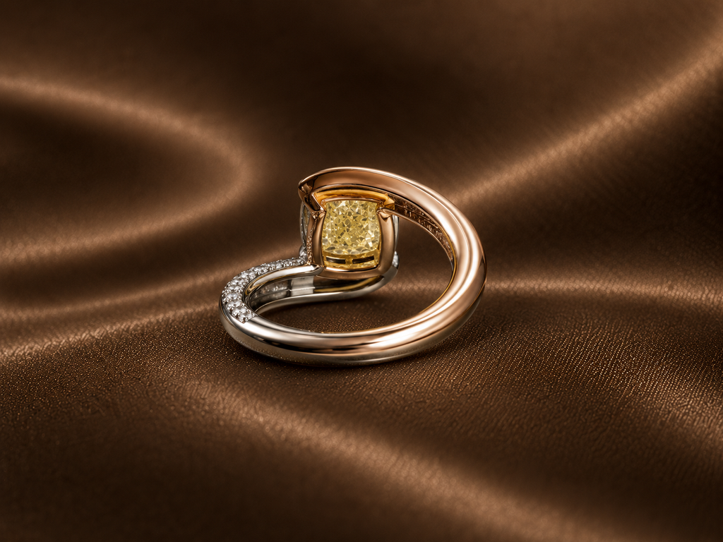 The Golden Cushion Swirl Ring