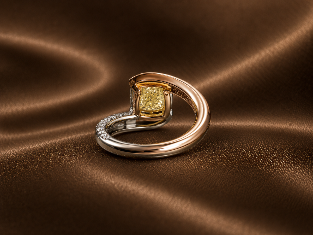 The Golden Cushion Swirl Ring