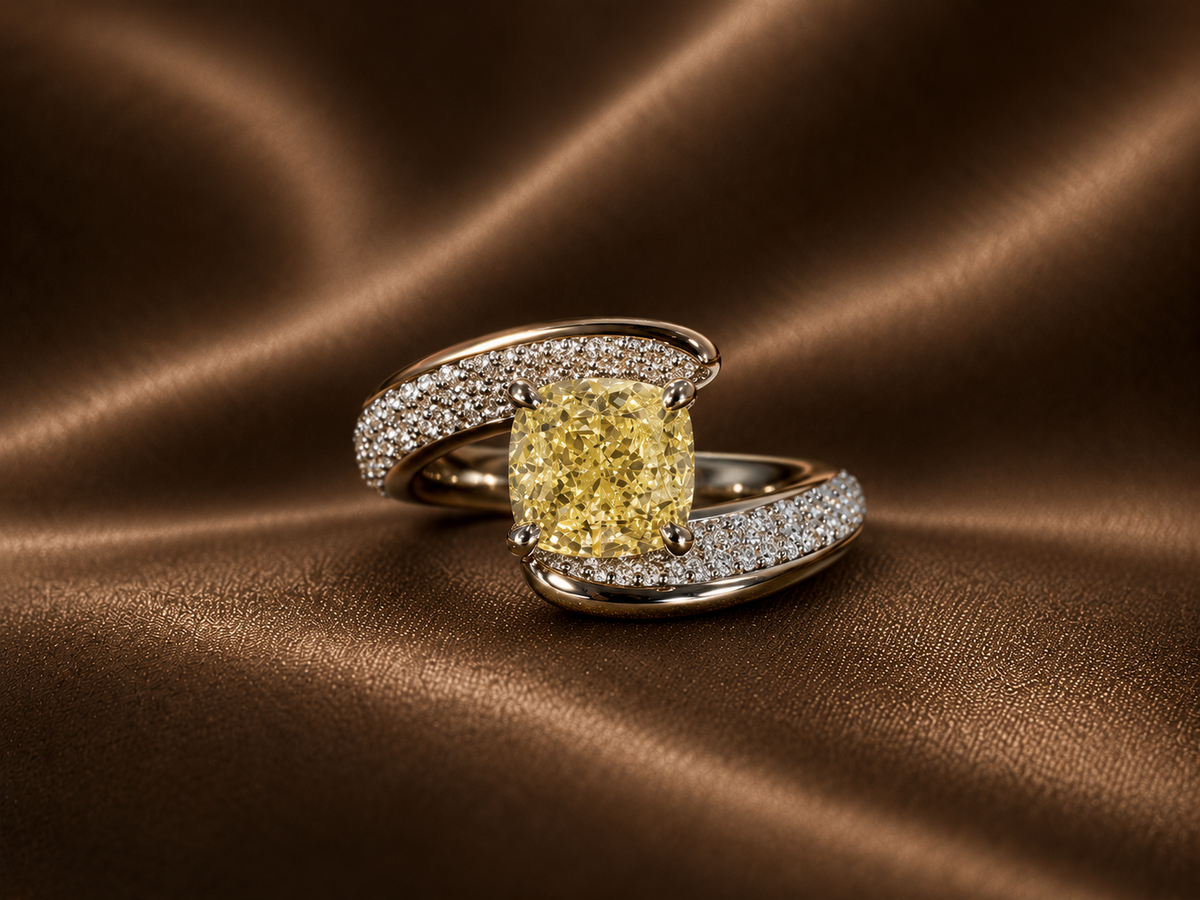 The Golden Cushion Swirl Ring