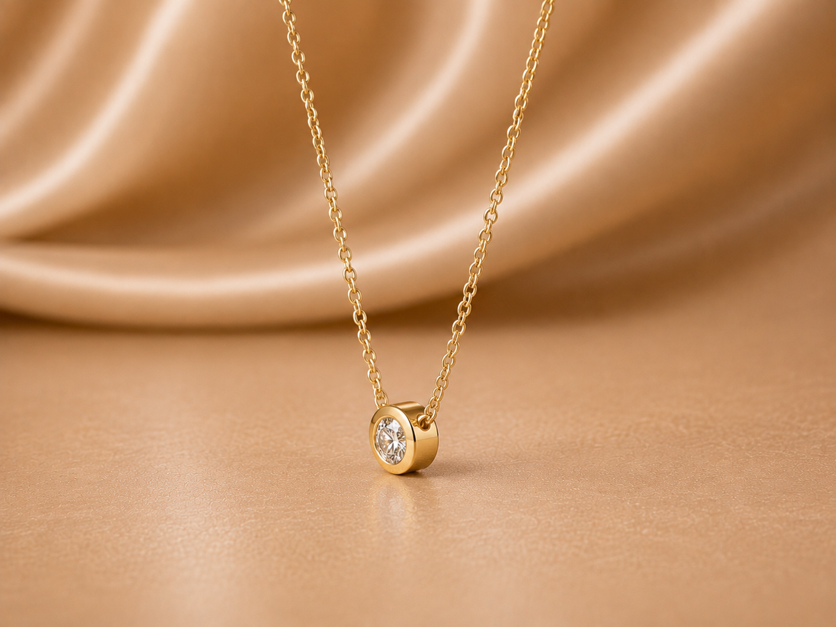 The Pure Light Bezel-Set Solitaire Diamond Necklace