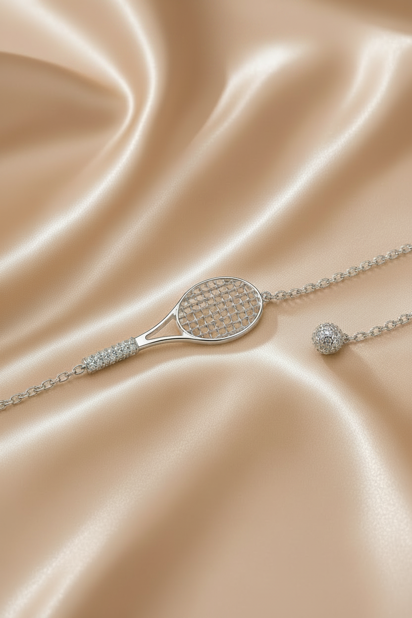 The Grand Slam Tennis Racket Charm Bracelet
