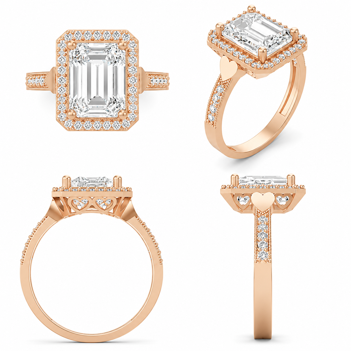 Certified Oval Lab-Grown Diamond Vintage Halo Ring